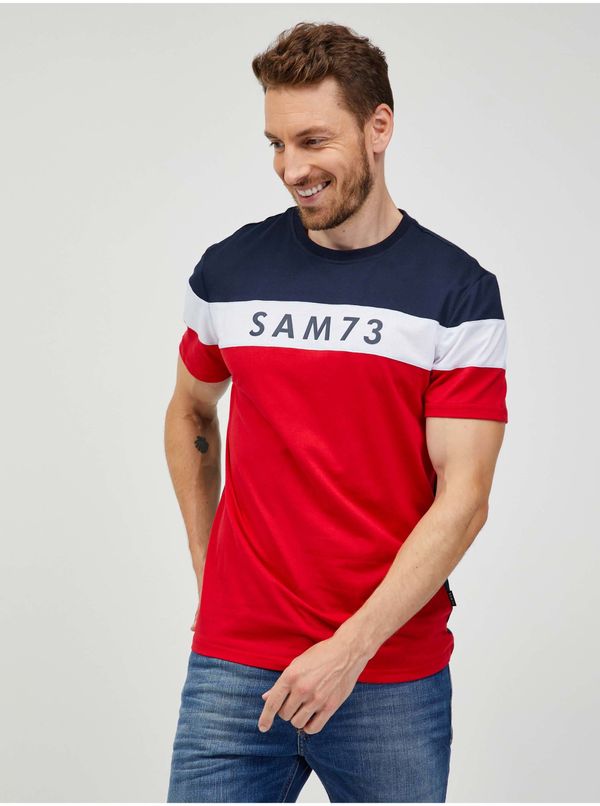SAM73 SAM73 Blue and Red Man T-Shirt SAM 73 Kavix - Men