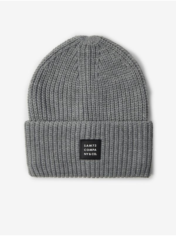 SAM73 SAM73 Grey Unisex Ribbed Winter Beanie SAM 73 Dublin - Men