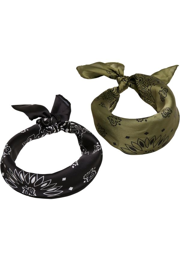 Urban Classics Satin scarf 2-pack blk/olive