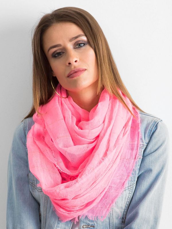 Fashionhunters Scarf with shiny, fluo pink thread