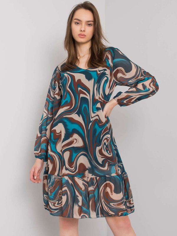 Fashionhunters Sea dress with ruffle Burano