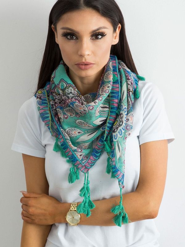 Fashionhunters Sea scarf with ethnic pattern
