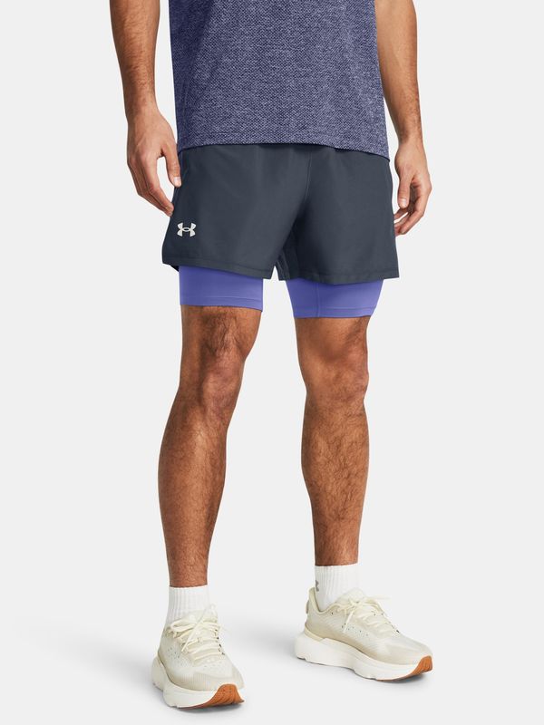 Under Armour Šedé pánské sportovní kraťasy Under Armour UA LAUNCH 5'' 2-IN-1 SHORTS