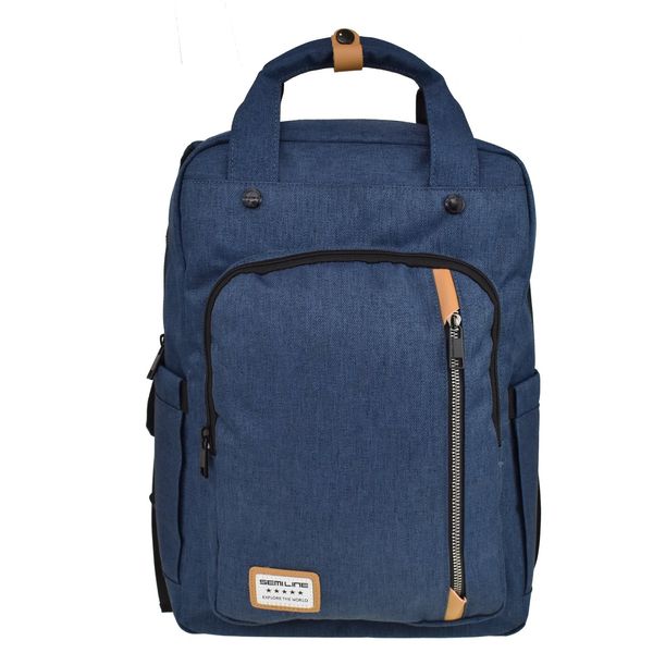 Semiline Semiline Unisex's Laptop Backpack L2005-7 Navy Blue