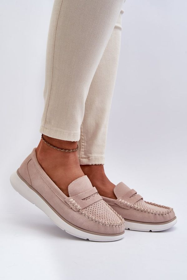 Kesi Sergio Leone Beige Suede Platform Loafers