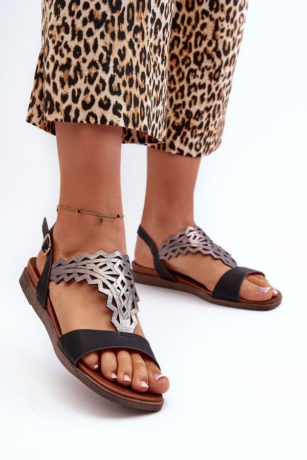 Kesi Sergio Leone Women's Flat Sandals Black