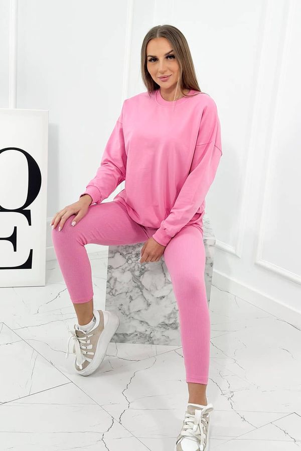 Kesi Set cotton sweatshirt + leggings light pink