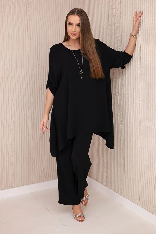 Kesi Set of blouse + trousers with pendant black