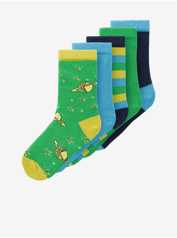 name it Set of five pairs of children's socks in blue and green name it Vagn - Girls