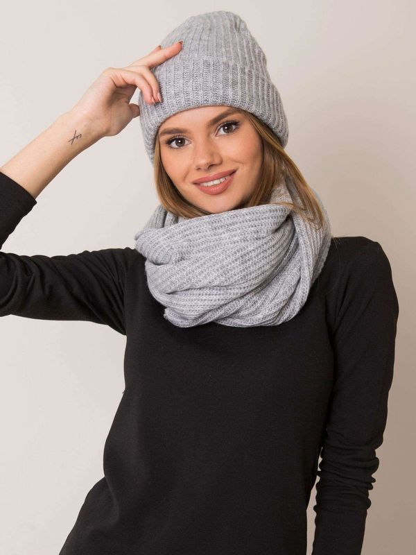 Fashionhunters Set of gray hat and scarf RUE PARIS