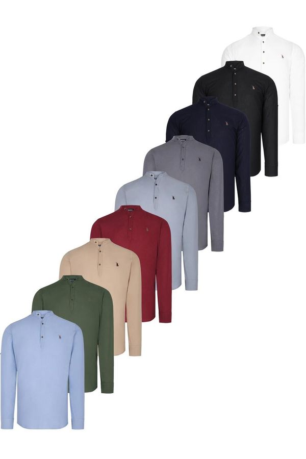 dewberry SET OF NINE G783 DEWBERRY JUDGE COLLAR SHIRT-BLACK-WHITE-NAVY-BURGUNDY-BLUE-KHAKI-BEIGE-ANTHRACITE-GREY