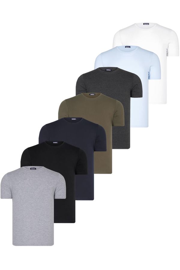 dewberry SET OF SEVEN T8569 DEWBERRY BICYCLE COLLAR T-SHIRT-BLACK-WHITE-NAVY-ANTHRACITE-BLUE-KHAKI-GREY