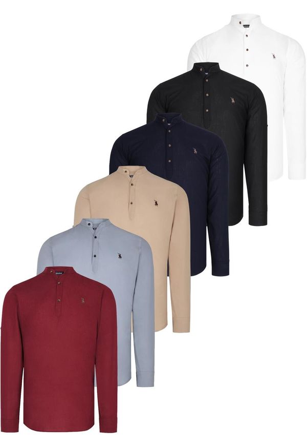 dewberry SET OF SIX G783 DEWBERRY JUDGE COLLAR SHIRT-BLACK-WHITE-NAVY-GREY-BEIGE-BURGUNDY