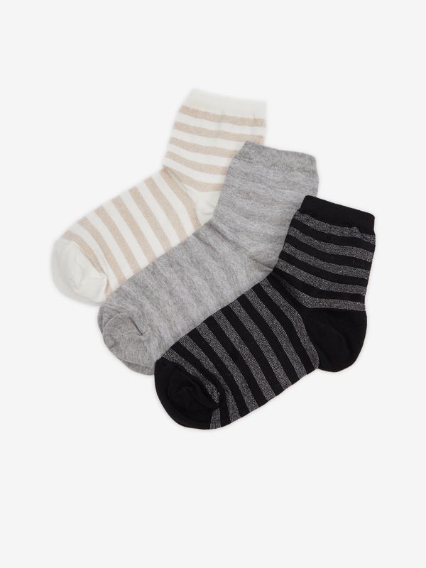 CAMAIEU Set of socks in cream, black and gray color CAMAIEU