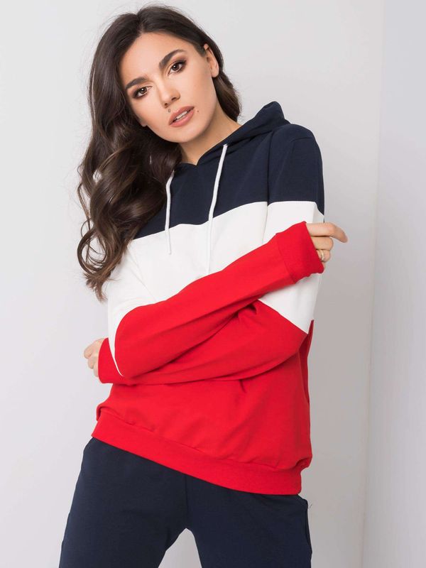Fashionhunters Set of sweatshirts in navy and red