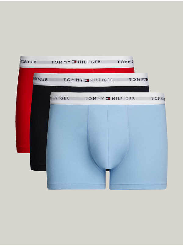 Tommy Hilfiger Set of three men's boxers in blue and red Tommy Hilfiger Underwe - Men's