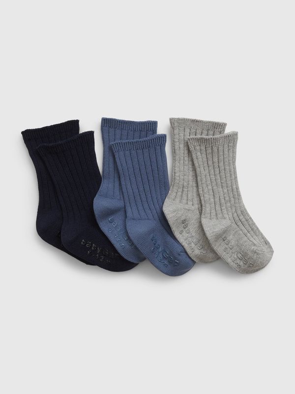 GAP Set of three pairs of children's socks in black, blue and gray GAP