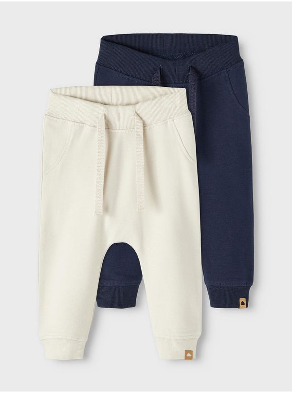 name it Set of two boys' sweatpants in cream and blue color name it Takki - Boys