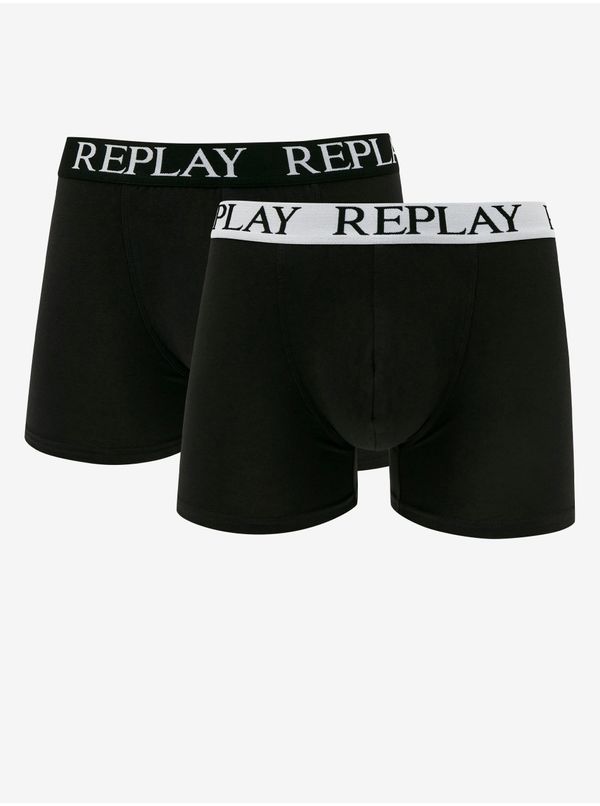 Replay Set of two men's boxers in black Replay - Men