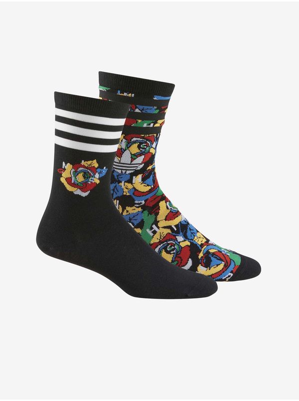 Adidas Set of two pairs of patterned black socks adidas Originals - unisex