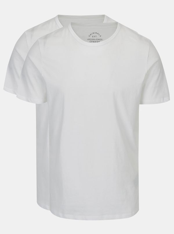 Jack & Jones Set of two white men's short sleeve T-shirts Jack & Jones Basic