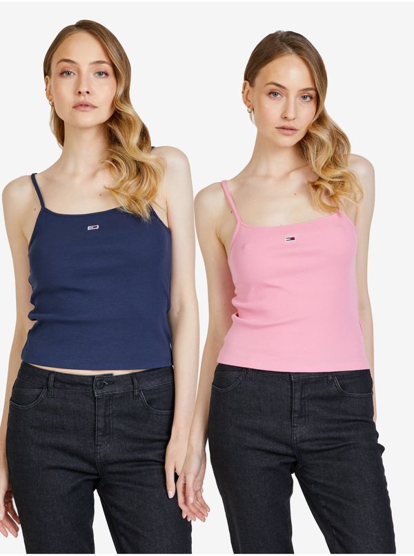 Tommy Hilfiger Set of two women's tank tops in pink and dark blue Tommy Jeans - Women