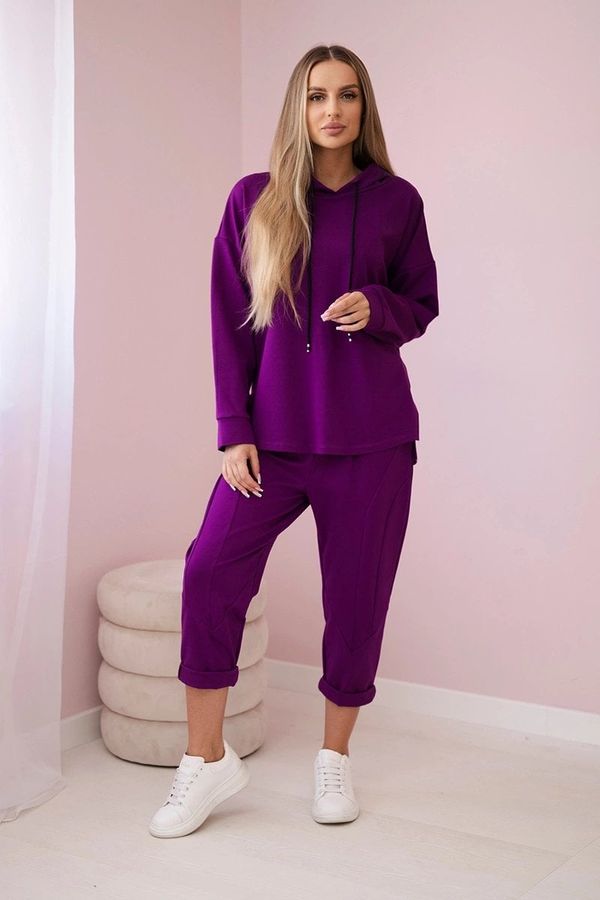 Kesi Set Punto Milano winter hoodie + trousers dark purple