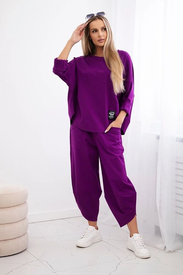 Kesi Set Punto Milano winter sweatshirt + trousers dark purple