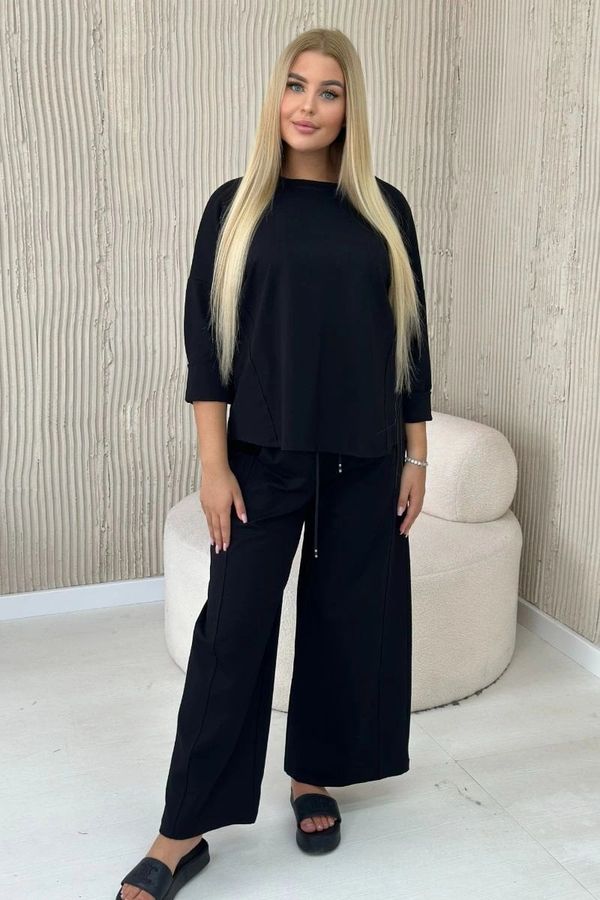 Kesi Set Punto Milano winter sweatshirt + wide-leg pants black