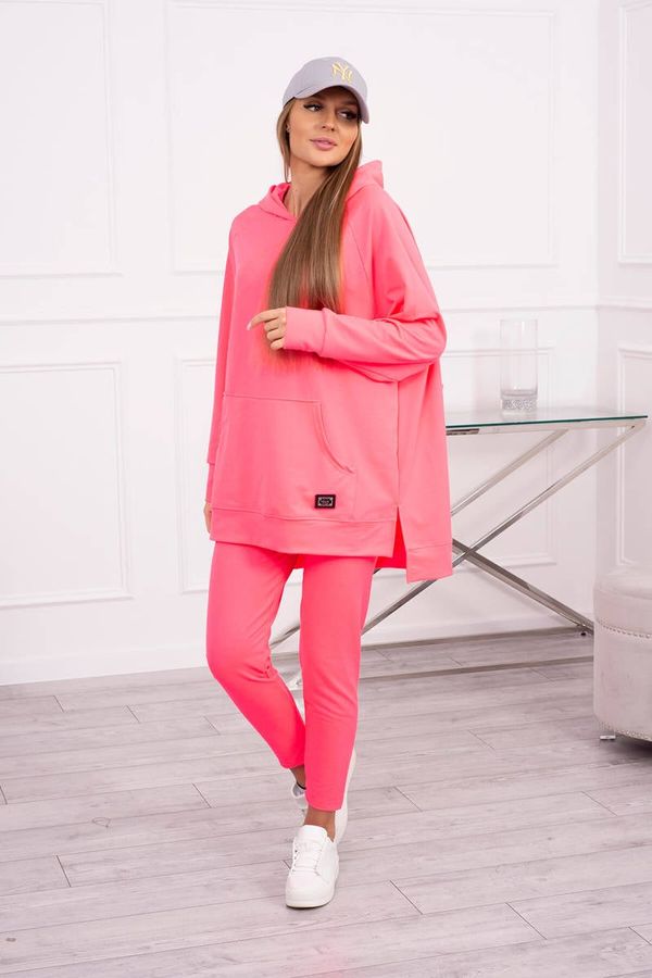 Kesi Set with a sweatshirt in pink neon color