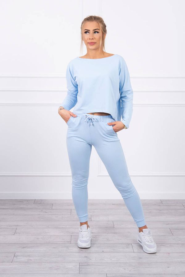 Kesi Set with oversized blouse cyan color