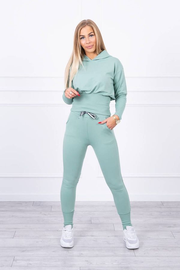 Kesi Set with wide cuffs dark mint