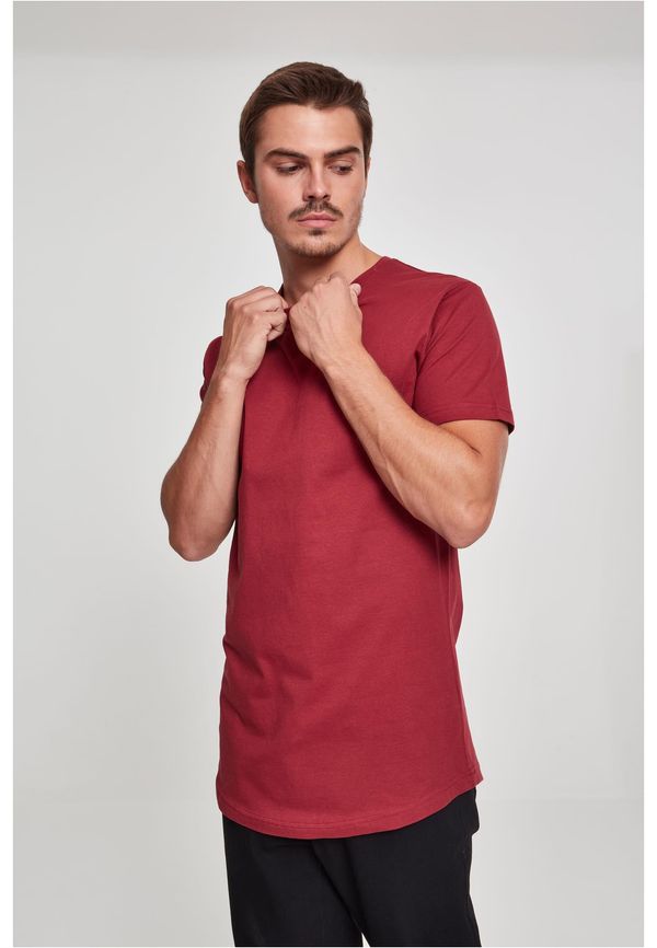 Urban Classics Shaped long t-shirt in burgundy color