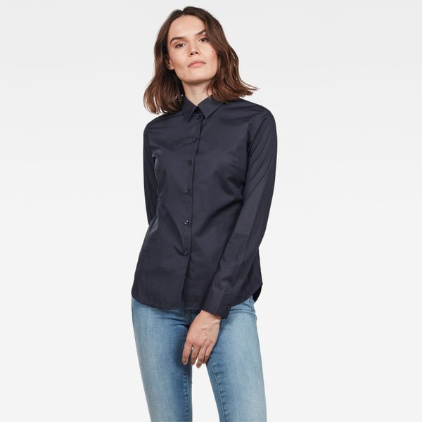 G Star Shirt - G-STAR Core 3d slim shirt wmn l/s dark blue