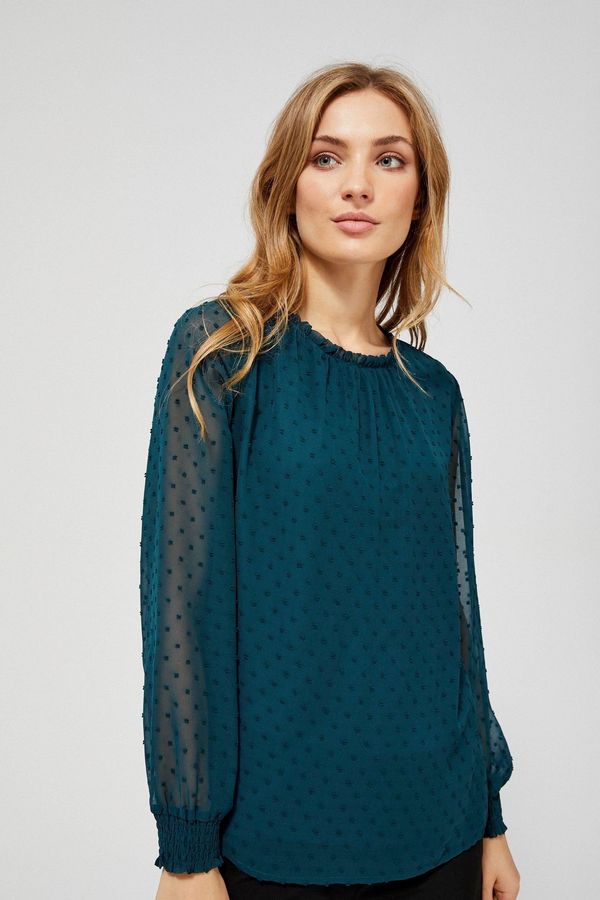 Moodo Shirt with transparent sleeves - green