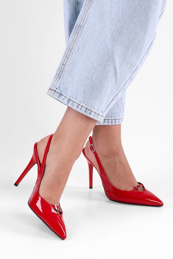 Shoeberry Shoeberry Women's Drea Red Patent Leather Stiletto