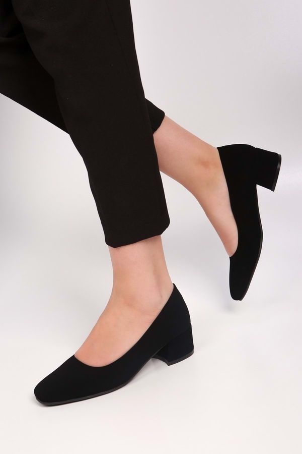 Shoeberry Shoeberry Women's Epic Black Nubuck Heels Shoes