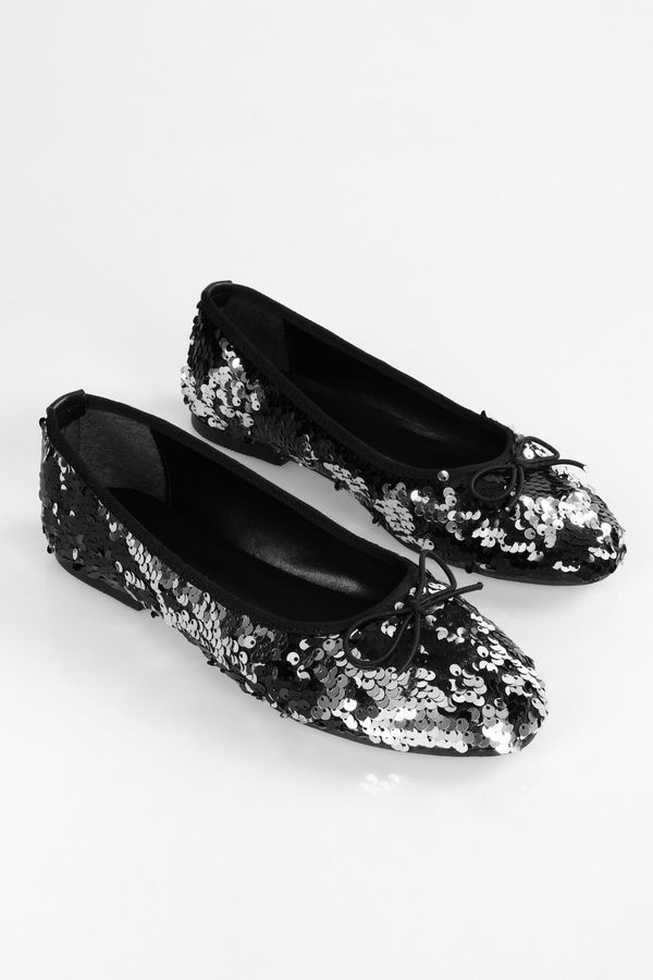 Shoeberry Shoeberry Women's Frenchie Black Sequin Daily Flats