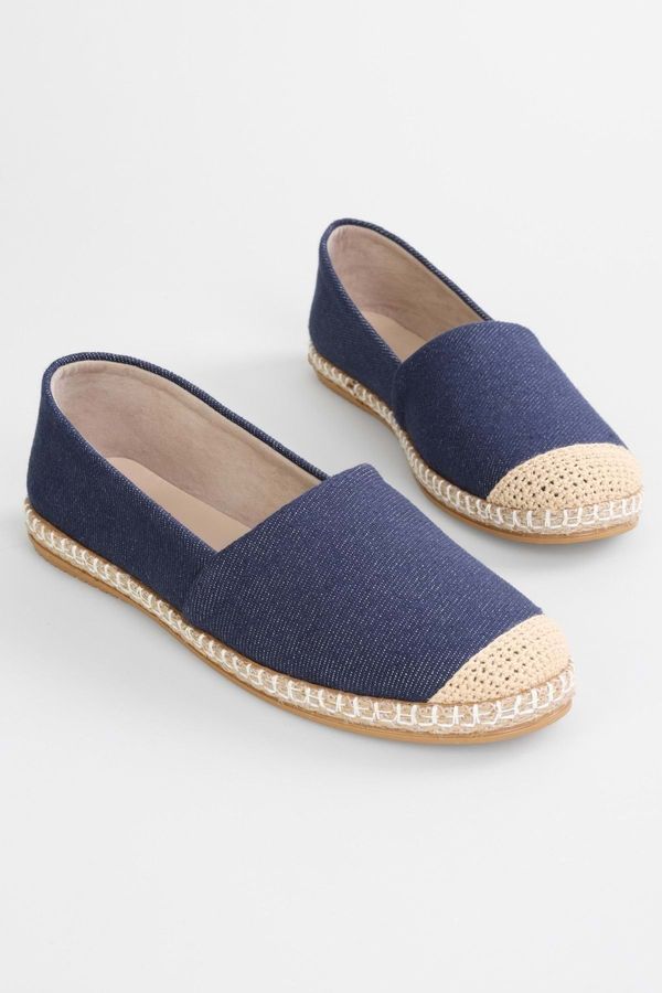 Shoeberry Shoeberry Women's Koin Navy Blue Linen Casual Espadrille