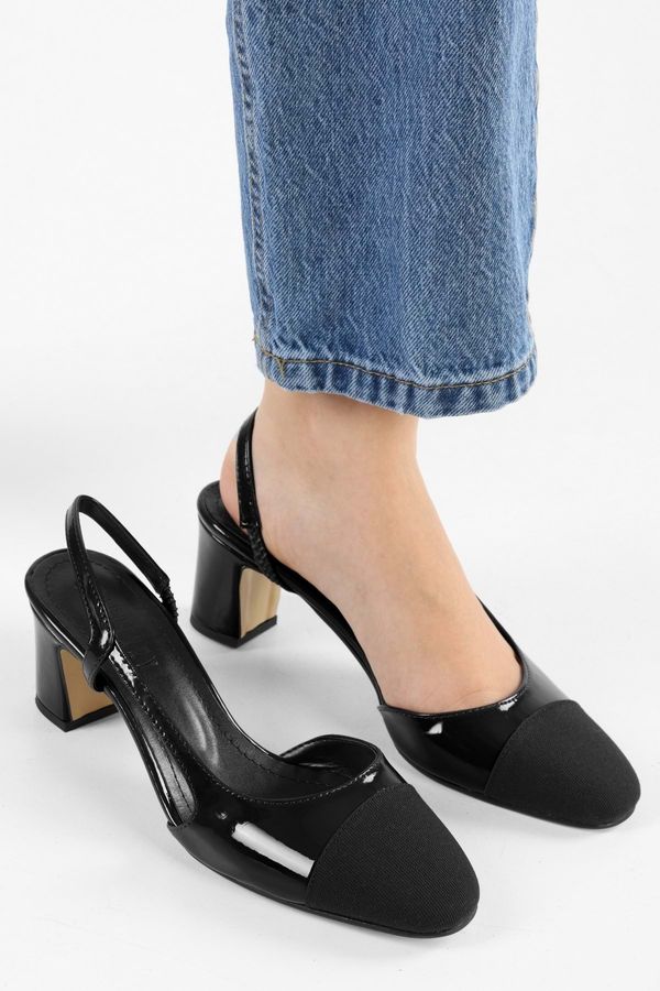 Shoeberry Shoeberry Women's Liera Black Patent Leather Heeled Shoes