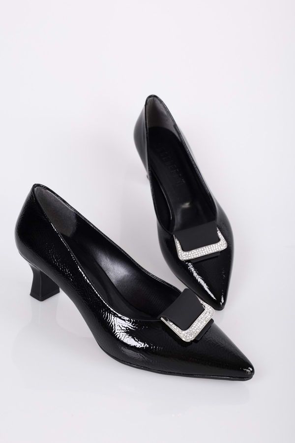 Shoeberry Shoeberry Women's Savoir Black Patent Leather Heeled Shoes Stiletto