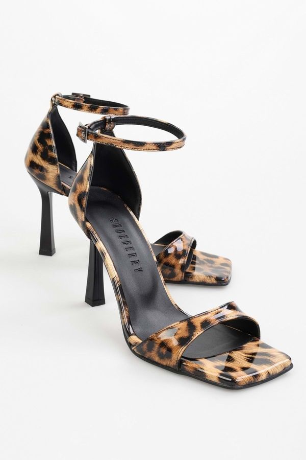 Shoeberry Shoeberry Women's Vinetta Leopard Patent Leather High Heel Shoes