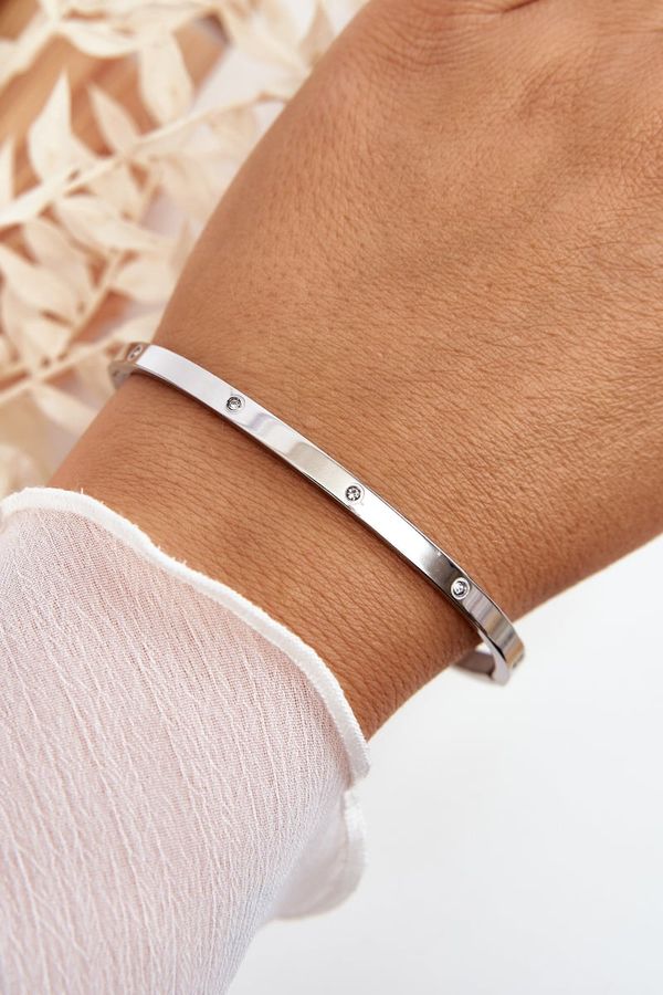 Kesi Silver Lauren Steel Bracelet with Cubic Zirconia