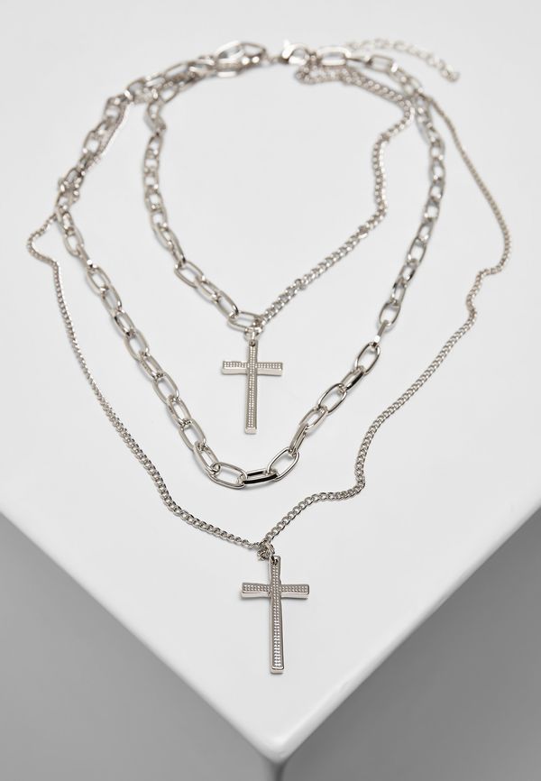 Urban Classics Accessoires Silver necklace with cross layering