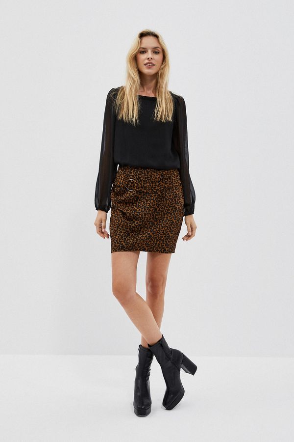 Moodo Skirt with print and metallic thread