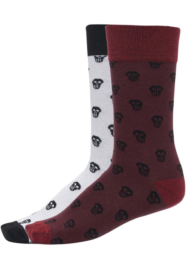 Urban Classics Skull Allover 2-Pack Burgundy/White