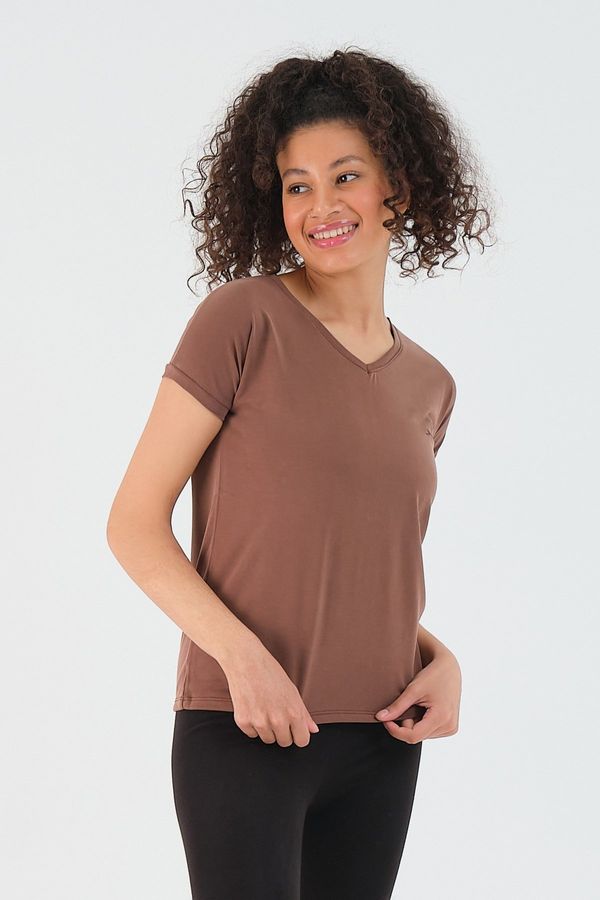 Slazenger Slazenger Play Women's T-shirt Brown Women's Sports T-Shirt