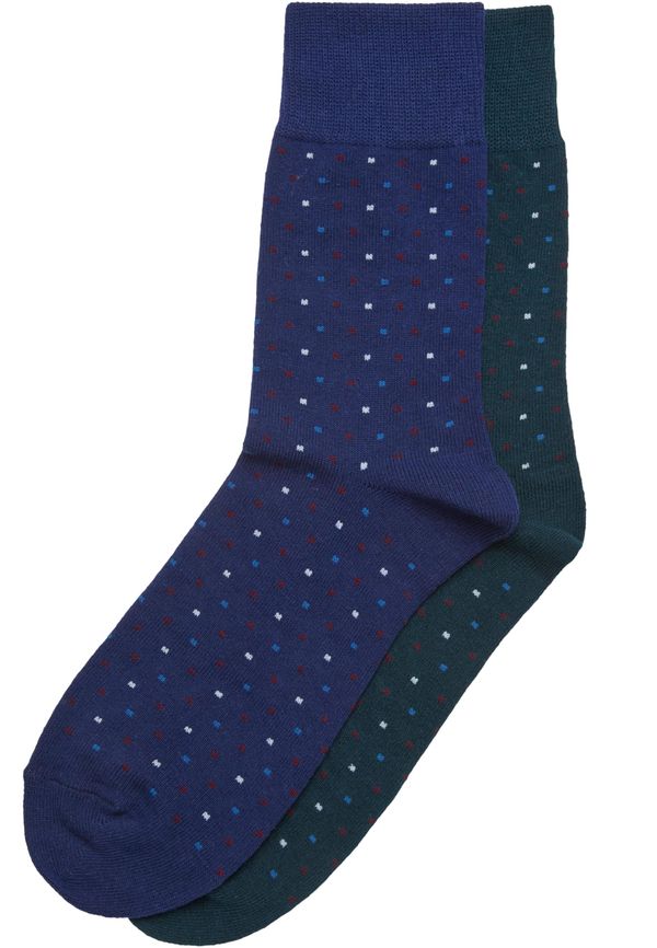 Urban Classics Small Multicolor Dots Socks 2 Pack Black/Navy Blue/Multicolor