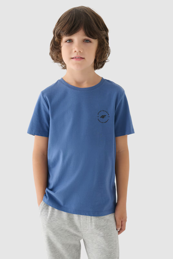 4F Smooth Cotton Boys T-shirt Regular Blue 4FJWAW24TTS