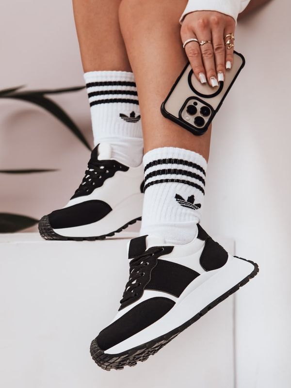 DStreet Sneakersy damskie na płaskiej podeszwie NEWSTREET czarne Dstreet